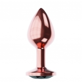 Пробка цвета розового золота с черным кристаллом Diamond Jet Shine L - 8,3 см. - Lola Games - купить с доставкой в Армавире