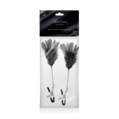 Зажимы для сосков с черными перьями Sweet Caress Feather Nipple Clumps - Sweet Caress - купить с доставкой в Армавире