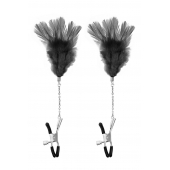 Зажимы для сосков с черными перьями Sweet Caress Feather Nipple Clumps - Sweet Caress - купить с доставкой в Армавире