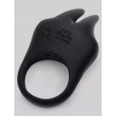 Черное эрекционное виброкольцо Sensation Rechargeable Vibrating Rabbit Love Ring - Fifty Shades of Grey - в Армавире купить с доставкой