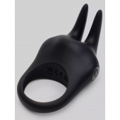 Черное эрекционное виброкольцо Sensation Rechargeable Vibrating Rabbit Love Ring - Fifty Shades of Grey - в Армавире купить с доставкой