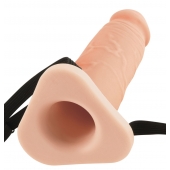 Телесный реалистичный фаллоимитатор с полостью Silicone Hollow Extension - 20 см. - Pipedream - купить с доставкой в Армавире