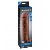 Коричневая насадка с кольцом Perfect 2 Extension with Ball Strap - 19 см. - Pipedream - в Армавире купить с доставкой