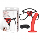 Красный поясной фаллоимитатор Red Heart Strap on Harness   5in Dildo Set - 12,25 см. - Lux Fetish - купить с доставкой в Армавире