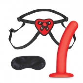 Красный поясной фаллоимитатор Red Heart Strap on Harness   5in Dildo Set - 12,25 см. - Lux Fetish - купить с доставкой в Армавире