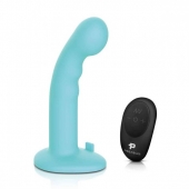 Голубая изогнутая насадка 6in Remote Control Ripple P-Spot G-Spot на черных трусиках - 16 см. - Pegasus - купить с доставкой в Армавире