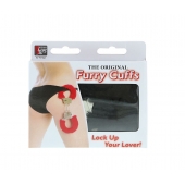 Металлические наручники с чёрной меховой опушкой - Dream Toys - купить с доставкой в Армавире