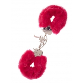 Металлические наручники с красной меховой опушкой METAL HANDCUFF WITH PLUSH RED - Dream Toys - купить с доставкой в Армавире