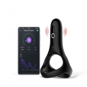 Черное виброкольцо Magic Motion Rise с подхватом мошонки - Magic Motion - в Армавире купить с доставкой