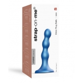 Голубая насадка Strap-On-Me Dildo Plug Balls size S - Strap-on-me - купить с доставкой в Армавире