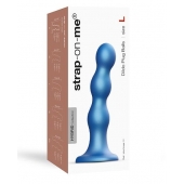 Голубая насадка Strap-On-Me Dildo Plug Balls size L - Strap-on-me - купить с доставкой в Армавире