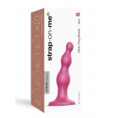 Розовая насадка Strap-On-Me Dildo Plug Beads size S - Strap-on-me - купить с доставкой в Армавире