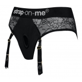 Черные трусики для насадок Diva Lingerie Harness - size S - Strap-on-me - купить с доставкой в Армавире