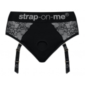 Черные трусики для насадок Diva Lingerie Harness - size S - Strap-on-me - купить с доставкой в Армавире