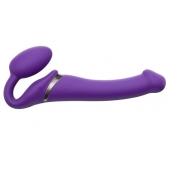Фиолетовый безремневой вибрострапон Silicone Bendable Strap-On - size M - Strap-on-me - купить с доставкой в Армавире