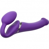 Фиолетовый безремневой вибрострапон Vibrating Bendable Strap-On - size L - Strap-on-me - купить с доставкой в Армавире
