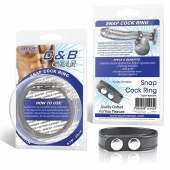 Кольцо на пенис SNAP COCK RING из искусственной кожи на клепках - BlueLine - в Армавире купить с доставкой