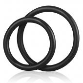 Набор из двух черных силиконовых колец разного диаметра SILICONE COCK RING SET - BlueLine - в Армавире купить с доставкой