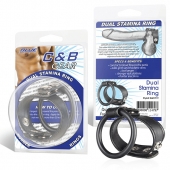 Двойное кольцо выносливости на пенис DUAL STAMINA RING - BlueLine - в Армавире купить с доставкой