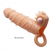 Телесная удлиняющая вибронасадка Penis Sleeve Connor - 17 см. - Baile - в Армавире купить с доставкой