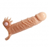 Телесная удлиняющая вибронасадка Penis Sleeve Connor - 17 см. - Baile - в Армавире купить с доставкой