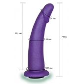 Фиолетовая гладкая изогнутая насадка-плаг - 17 см. - LOVETOY (А-Полимер) - купить с доставкой в Армавире