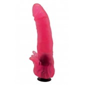 Розовая насадка для страпона с клиторальными лепестками - 18,5 см. - LOVETOY (А-Полимер) - купить с доставкой в Армавире