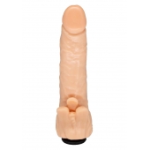 Телесная гелевая насадка-фаллос с клиторальными лепестками - 18,5 см. - LOVETOY (А-Полимер) - купить с доставкой в Армавире
