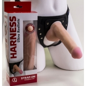 Страпон Harness из двух предметов: трусики с плугом и насадка-фаллос - 17 см. - LOVETOY (А-Полимер) - купить с доставкой в Армавире