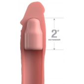 Телесная насадка-удлинитель 2 Inch Silicone X-tension with Strap - 20,3 см. - Pipedream - в Армавире купить с доставкой