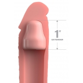 Телесная насадка-удлинитель 1 Inch Silicone X-tension - 17,8 см. - Pipedream - в Армавире купить с доставкой