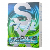 Презервативы Sagami Xtreme Mint с ароматом мяты - 3 шт. - Sagami - купить с доставкой в Армавире
