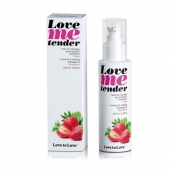 Съедобное согревающее массажное масло Love Me Tender Strawberry с ароматом клубники - 100 мл. - Love to Love - купить с доставкой в Армавире