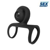 Черная вибронасадка на пенис Sex Expert - Sex Expert - в Армавире купить с доставкой