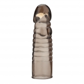Дымчатая насадка-удлинитель Ribbed Realistic Penis Enhancing Sleeve Extension - 15,2 см. - BlueLine - в Армавире купить с доставкой