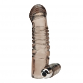 Дымчатая насадка на пенис с вибрацией  Vibrating Penis Enhancing Sleeve Extension - 13,3 см. - BlueLine - в Армавире купить с доставкой