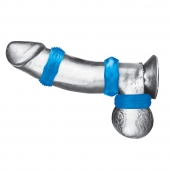 Комплект из трех голубых колец для эрекции 3-Pack Nuts   Bolts Stretch Cock Ring Set - BlueLine - в Армавире купить с доставкой