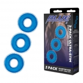 Комплект из трех голубых колец для эрекции 3-Pack Ultra-Stim Stretch Cock Rings - BlueLine - в Армавире купить с доставкой