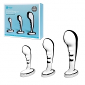 Набор из 3 стальных стимуляторов простаты Stainless Steel P-spot Training Set - b-Vibe - в Армавире купить с доставкой