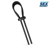 Черный ремень-лассо для усиления эрекции - Sex Expert - в Армавире купить с доставкой