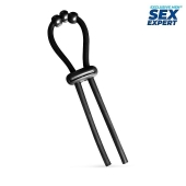 Черное эрекционное кольцо со стимулирующими бусинами - Sex Expert - в Армавире купить с доставкой