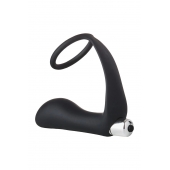 Черное эрекционное кольцо с вибропробкой Vibrating Anal Plug With Cockring - Dream Toys - в Армавире купить с доставкой