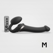 Черный безремневой страпон Multi Orgasm Size M с клиторальной стимуляцией - Strap-on-me - купить с доставкой в Армавире