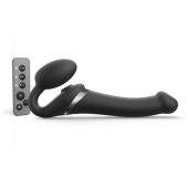 Черный безремневой страпон Multi Orgasm Size M с клиторальной стимуляцией - Strap-on-me - купить с доставкой в Армавире