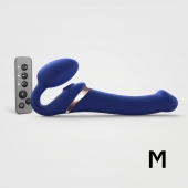 Синий безремневой страпон Multi Orgasm Size M с клиторальной стимуляцией - Strap-on-me - купить с доставкой в Армавире