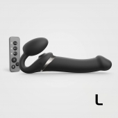 Черный безремневой страпон Multi Orgasm Size L с клиторальной стимуляцией - Strap-on-me - купить с доставкой в Армавире