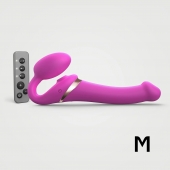 Ярко-розовый безремневой страпон Multi Orgasm Size M с клиторальной стимуляцией - Strap-on-me - купить с доставкой в Армавире
