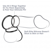 Набор из трех черных эрекционных колец Silicone 3-Ring Stamina Set - Pipedream - в Армавире купить с доставкой