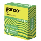 Ультратонкие презервативы Ganzo Ultra thin - 3 шт. - Ganzo - купить с доставкой в Армавире