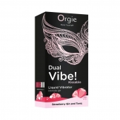 Съедобный жидкий вибратор Dual Vibe! со вкусом клубничного джина с тоником - 15 мл. - ORGIE - купить с доставкой в Армавире